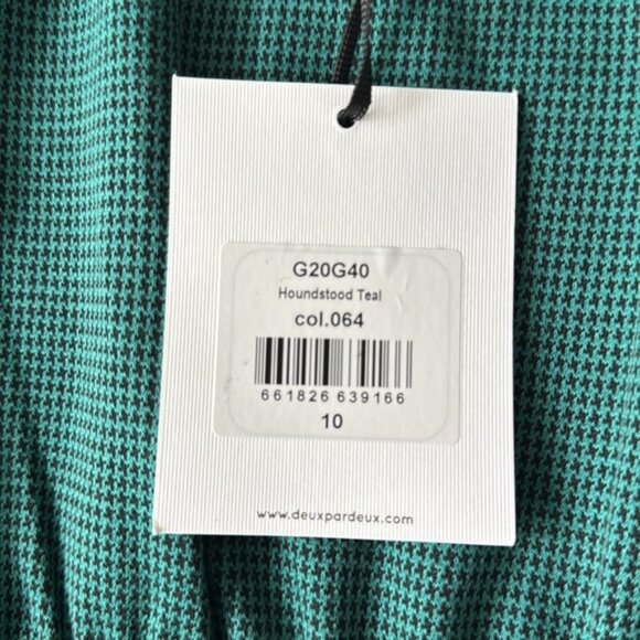 Girls size 10 NWT deux par deux teal houndstooth dress - Picture 5 of 9